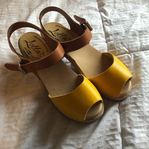 Lotta from Stockholm Shoes - Lotta from Stockholm Clogs Yellow and Brown